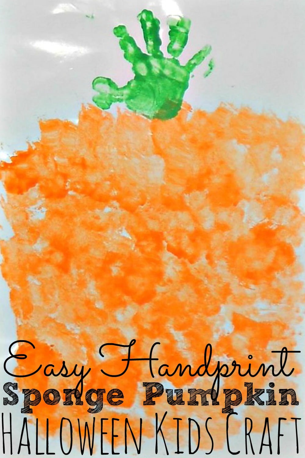 Easy Handprint Sponge Pumpkin Arts Crafts