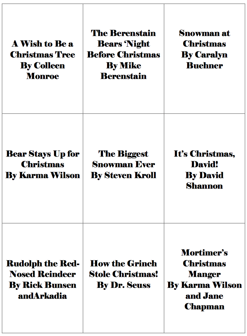 Free Christmas Reading Countdown Printable Book List Cards