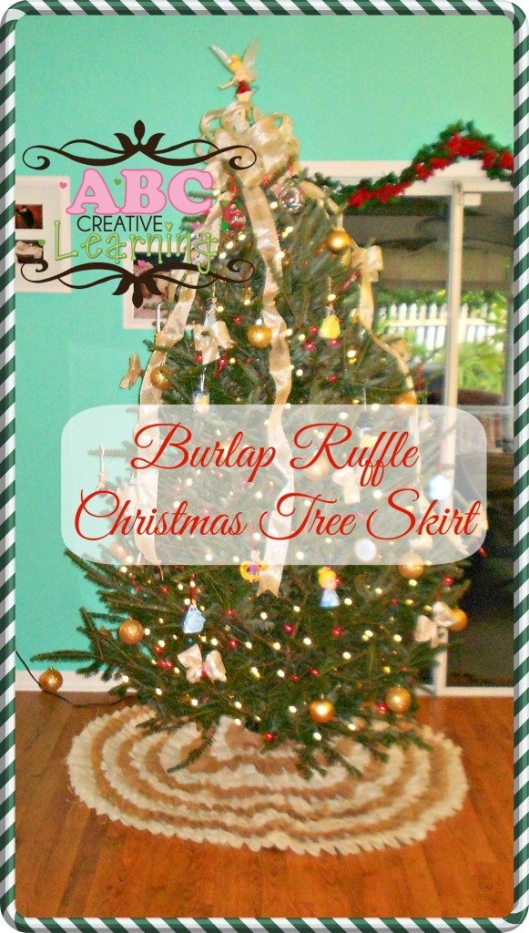 Burlap Ruffle Christmas Tree Skirt Tutorial