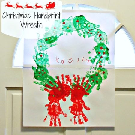 Easy Christmas Handprint Wreath Craft - simplytodaylife.com