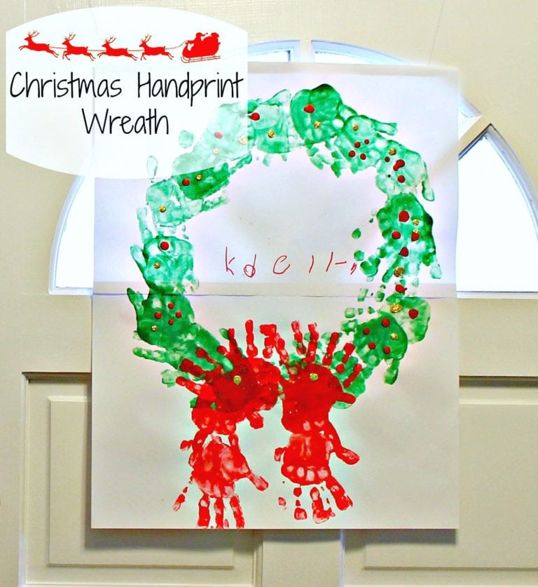 Easy Christmas Handprint Wreath Craft - Simply Today Life