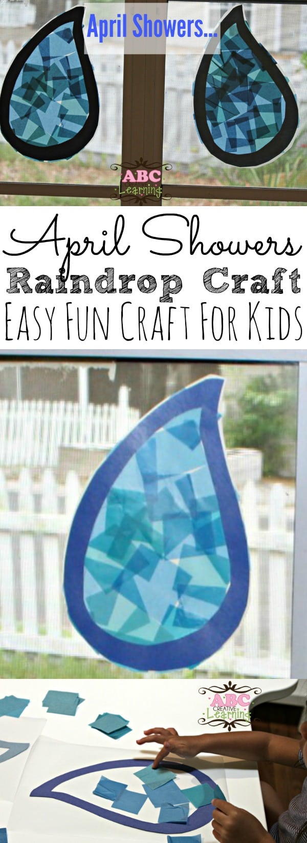 April Showers Rain Drop Craft For Kids