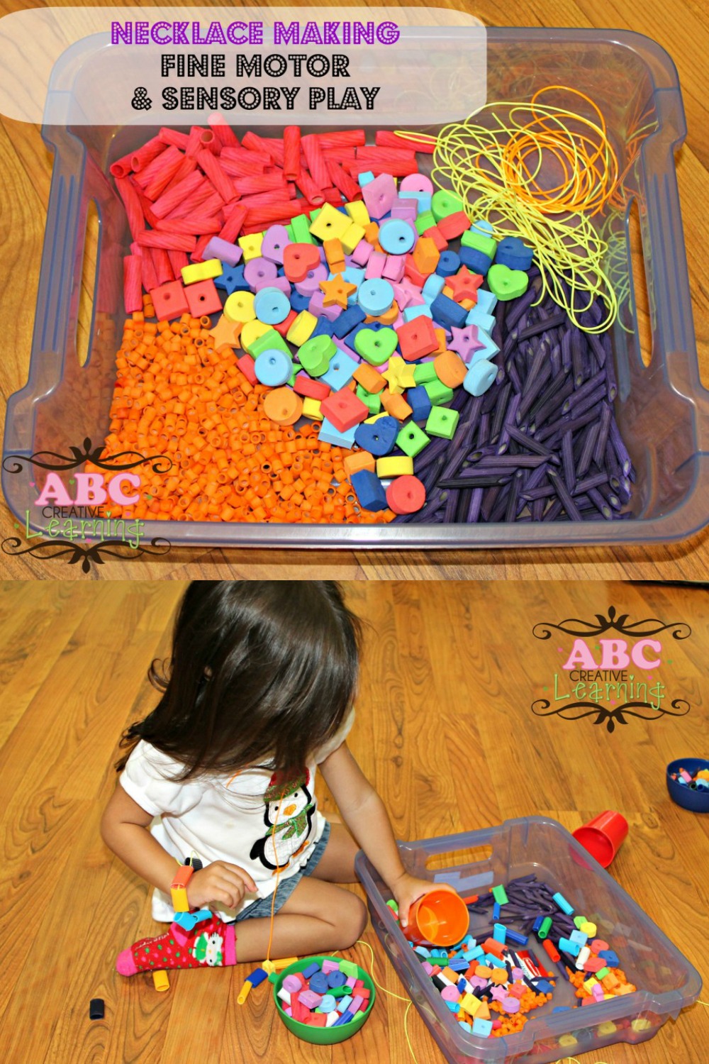 Necklace Making Fine Motor and Sensory Play