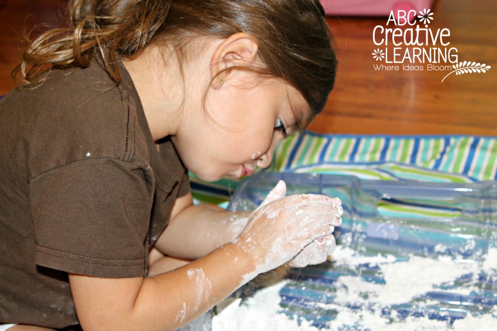 Building Snowman with Cloud Dough