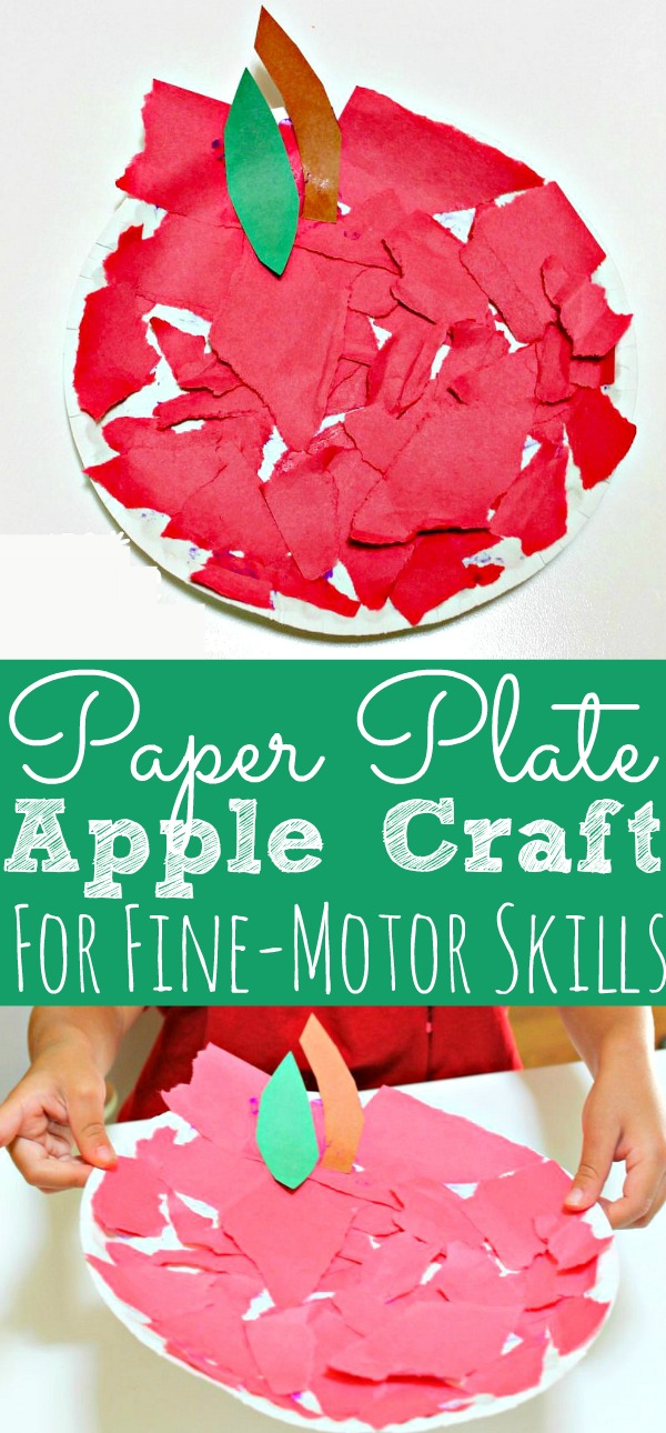 Paper Plate Apple Craft For Fine Motors Skills
