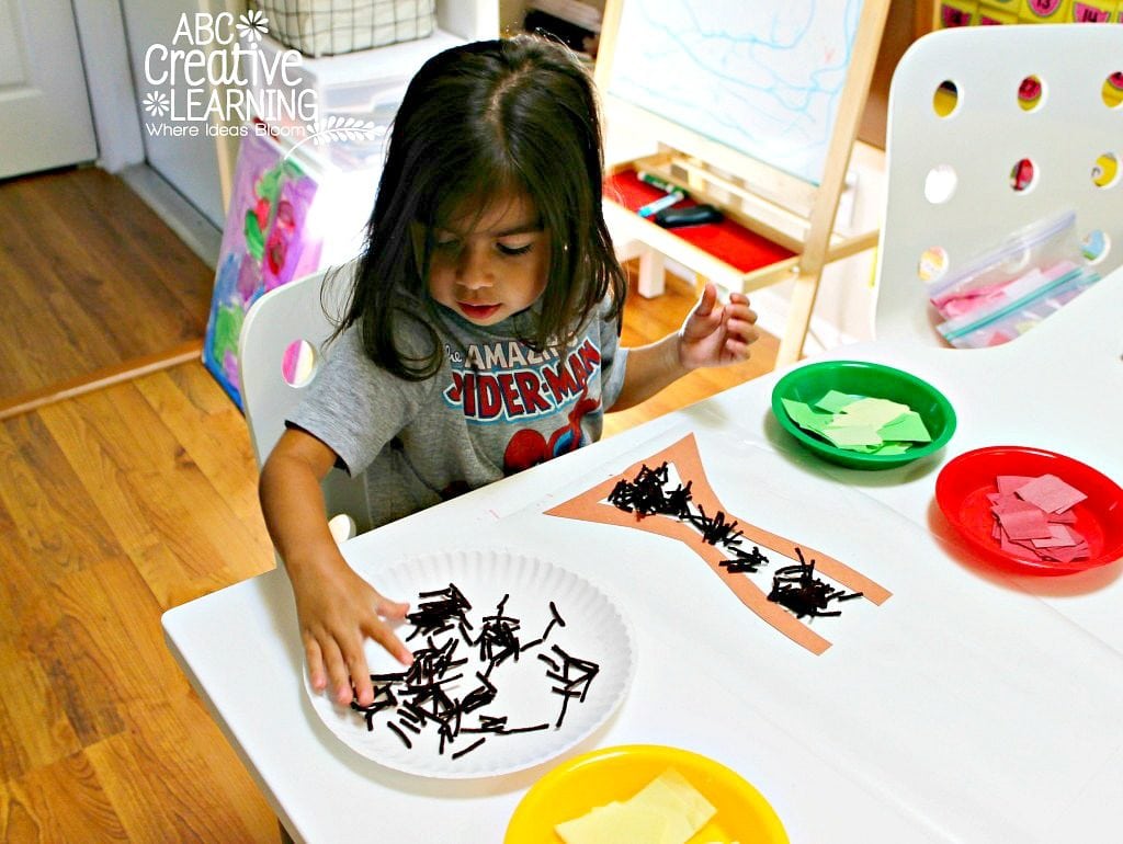 Fine Motor Skills Contact Paper Fall Tree Craft