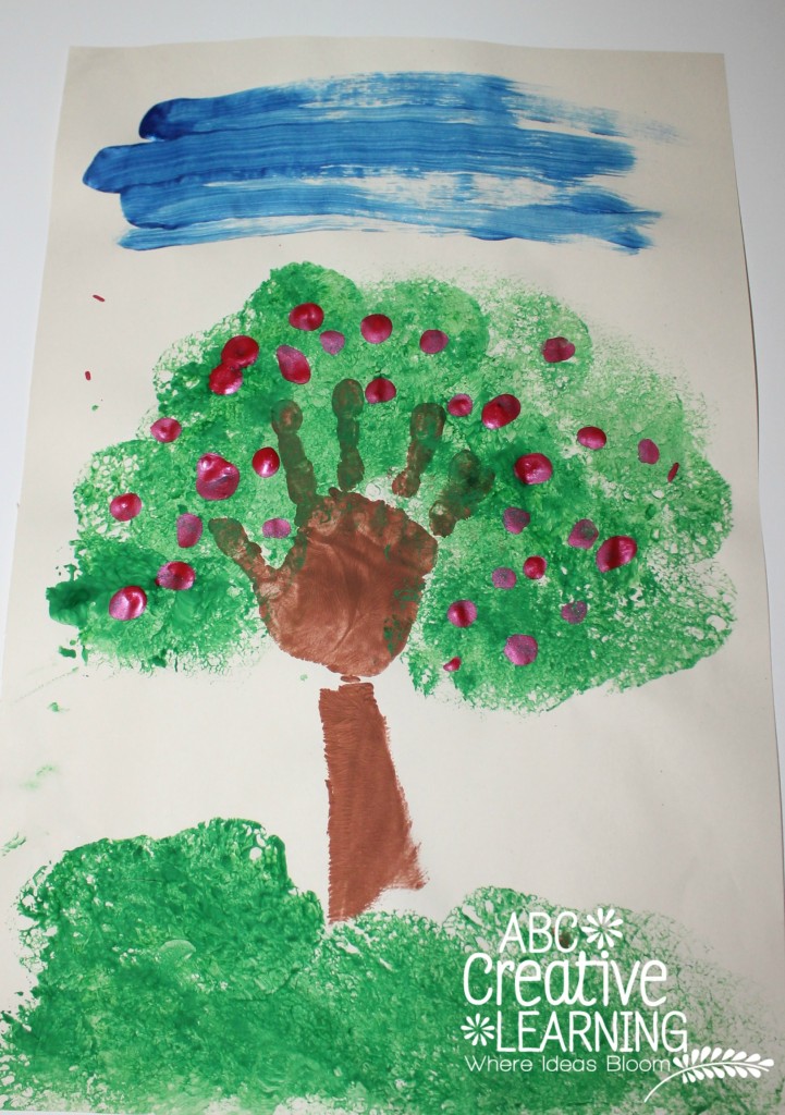 Hand Print Fall Apple Tree Craft for Kids