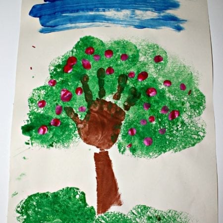 Handprint Apple Tree Kids Craft