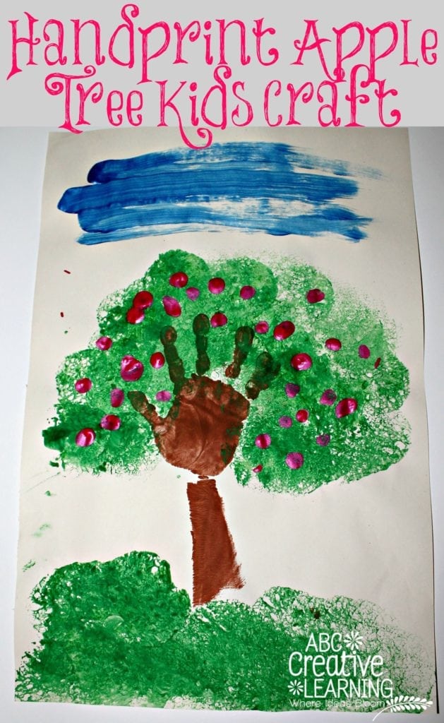Handprint Apple Tree Kids Craft | Crafting and Sensory Play - simplytodaylife.com