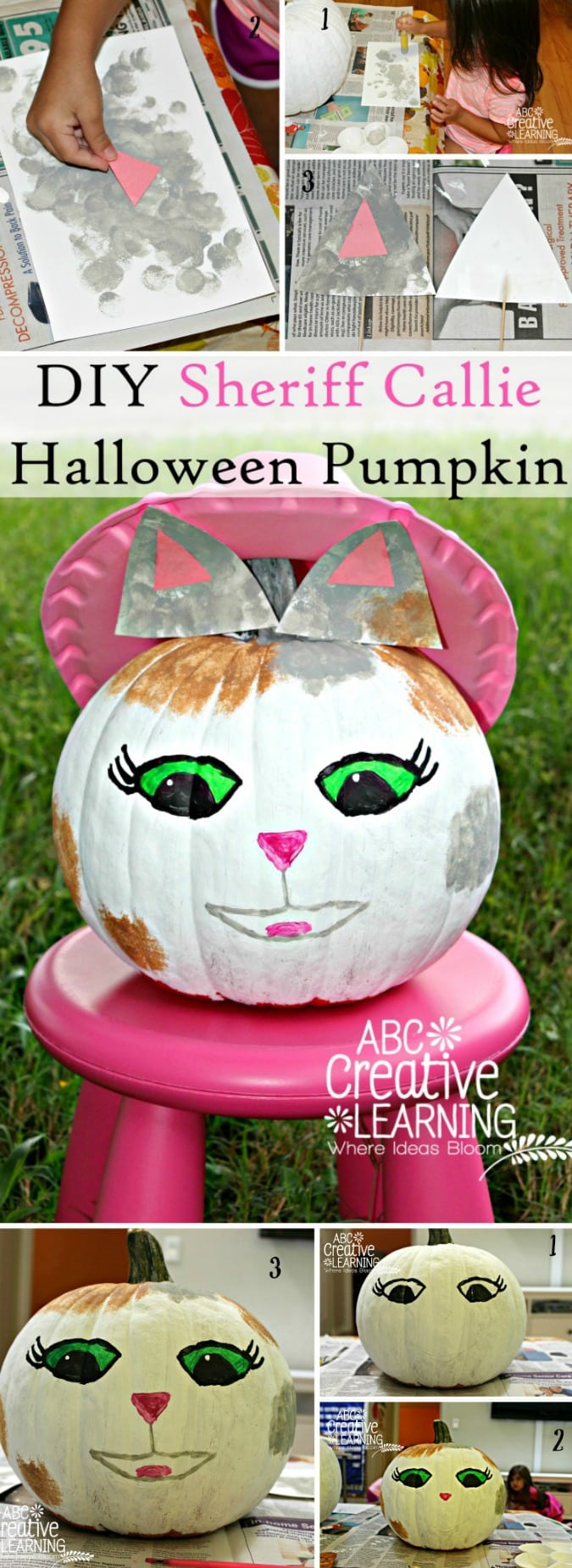 DIY Sheriff Callie Halloween Pumpkin Craft - simplytodaylife.com