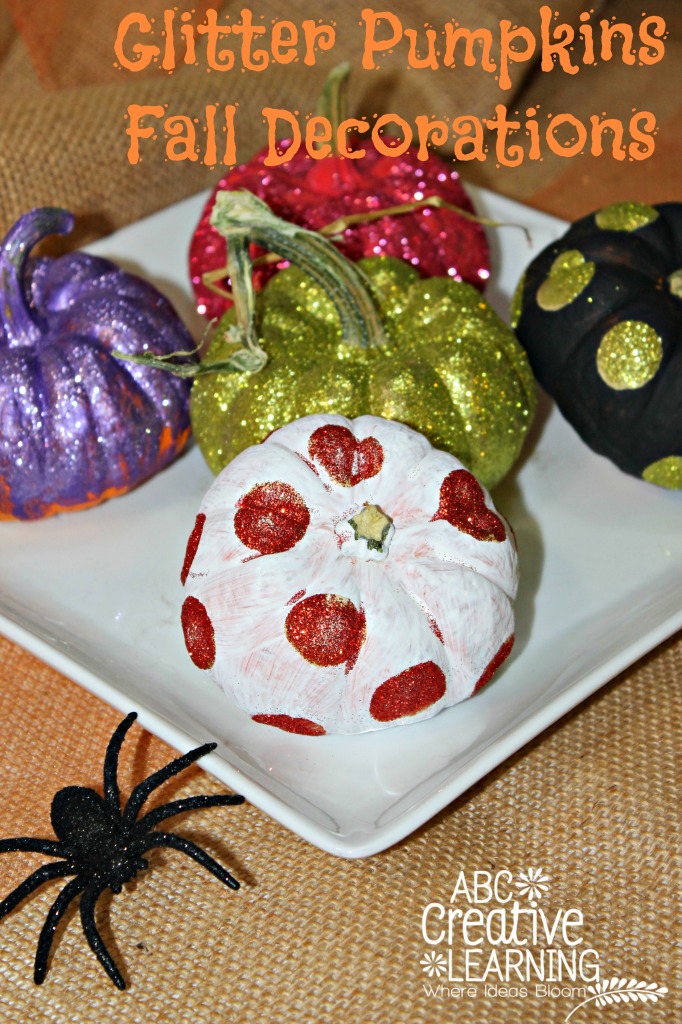 Glitter Pumpkins Fall Decorations