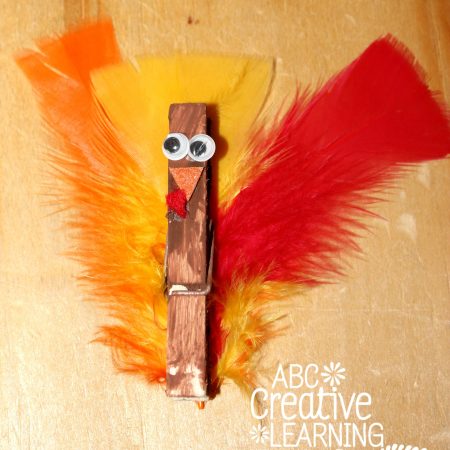 Clothespin Feathered Turkey Kid Craft