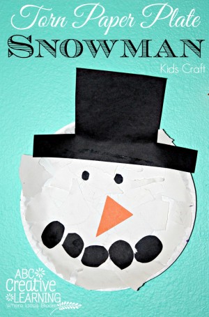 Torn Paper Plate Snowman Kids Craft - Simply Today Life