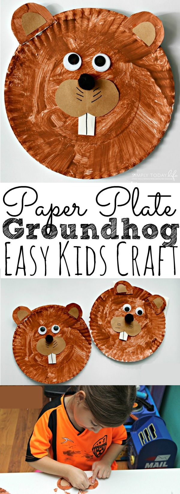 Easy Groundhog Paper Plate Kids Craft Simply Today Life