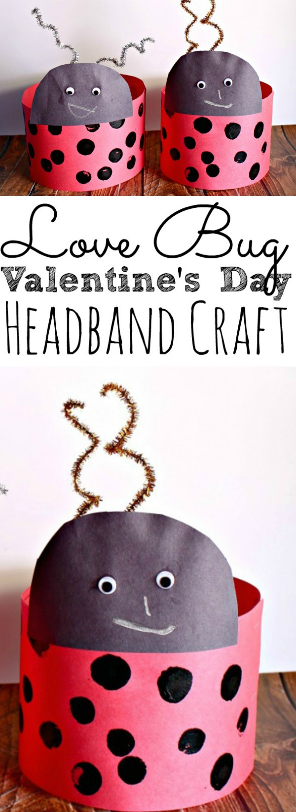 Valenitine's Day Lady Bug Headband Craft for Kids