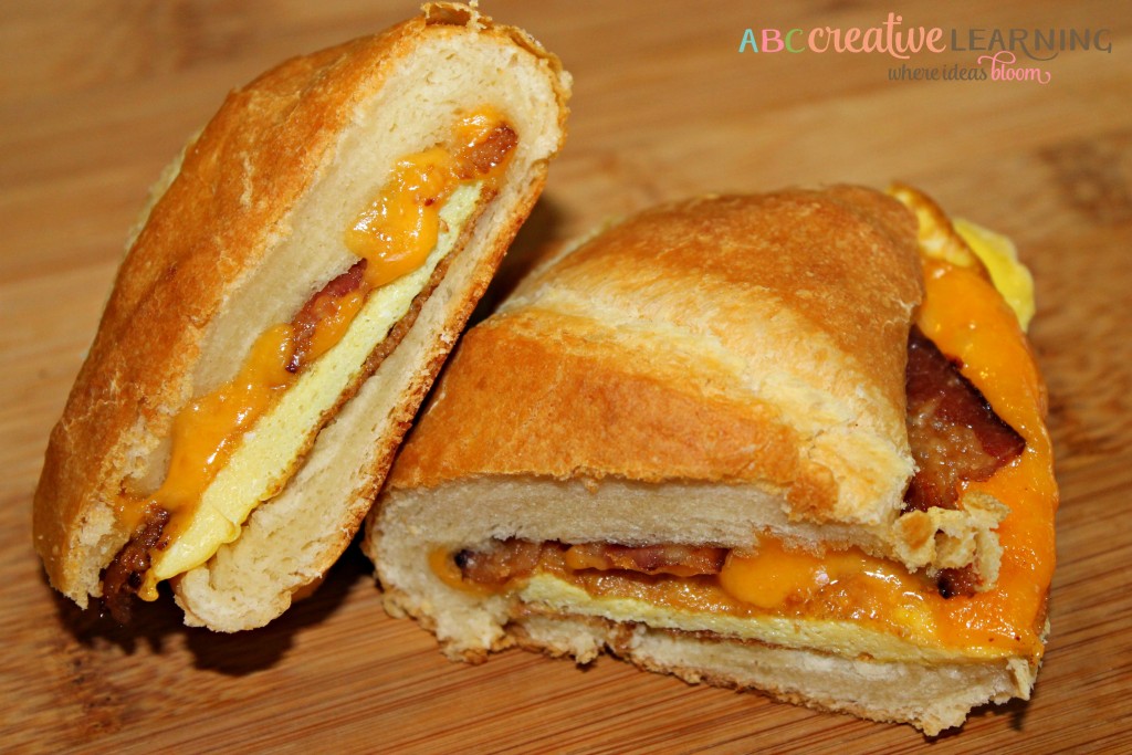 Easy Bacon, Egg, and Cheese Croissant Breakfast Sandwich for the family