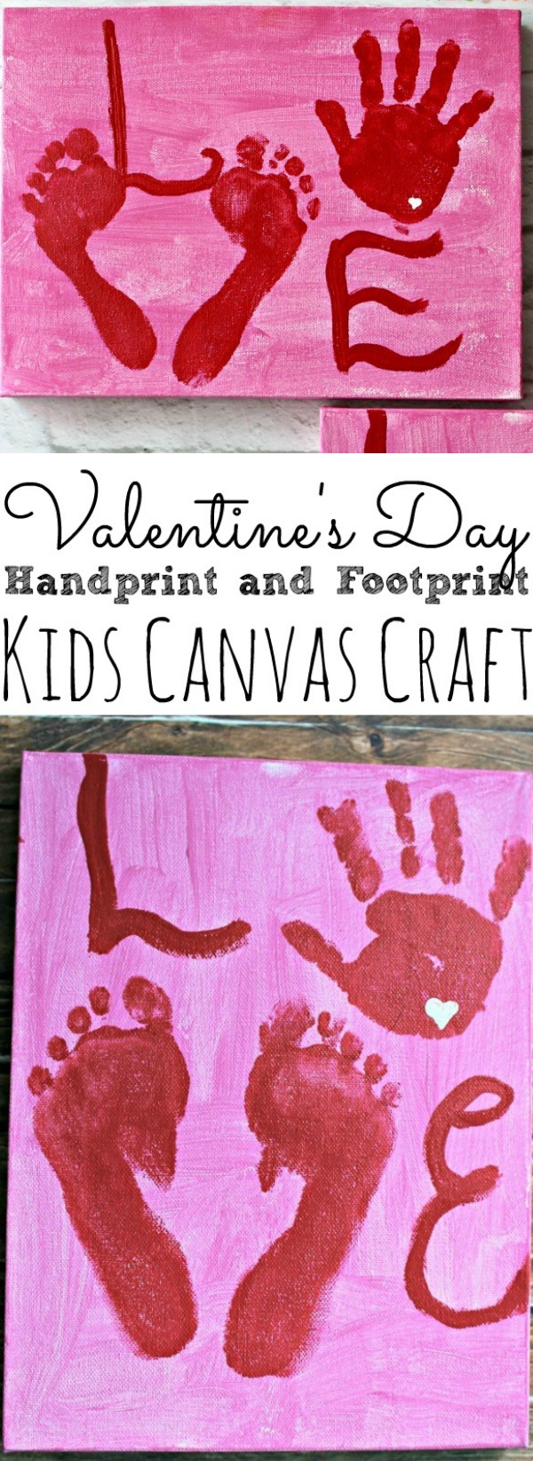 Valentine's Day Kids Handprint and Footprint Craft