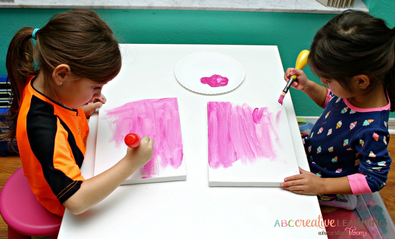Valentine's Day Kids Handprint and Footprint LOVE Canvas Arts