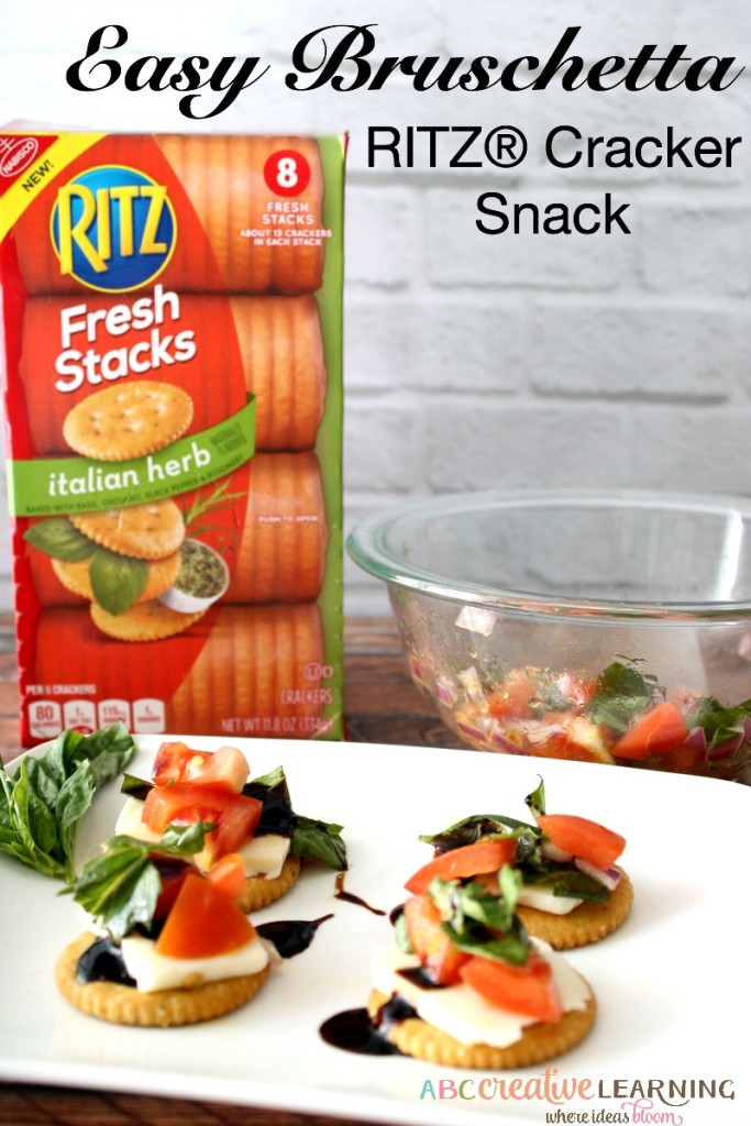 Easy Bruschetta RITZ® Cracker Snack Appetizer Recipe - simplytodaylife.com