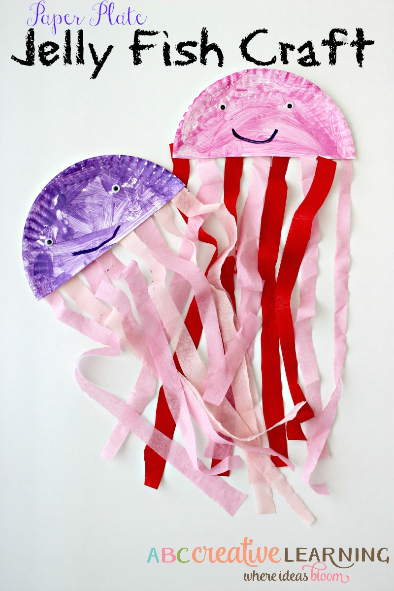 Easy Paper Plate Jelly Fish Kids Craft