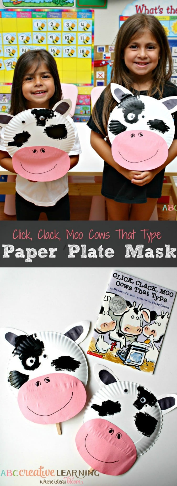Click, Clack, Moo Cows That Type Cow Paper Plate Mask