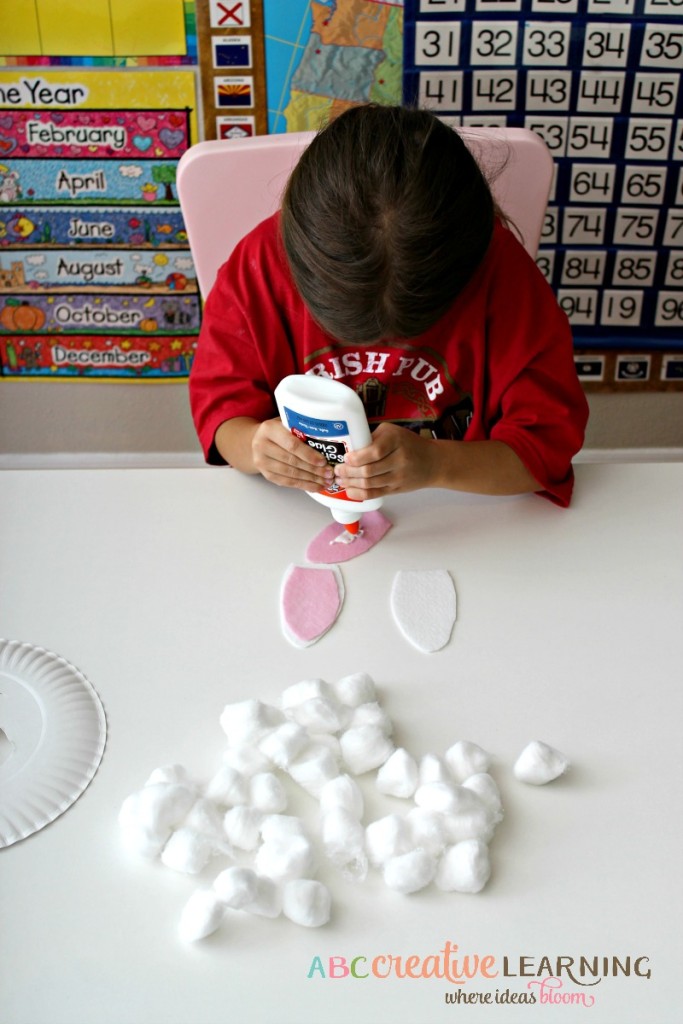 Paper Plate Lamb Mask Craft Gluing Pieces