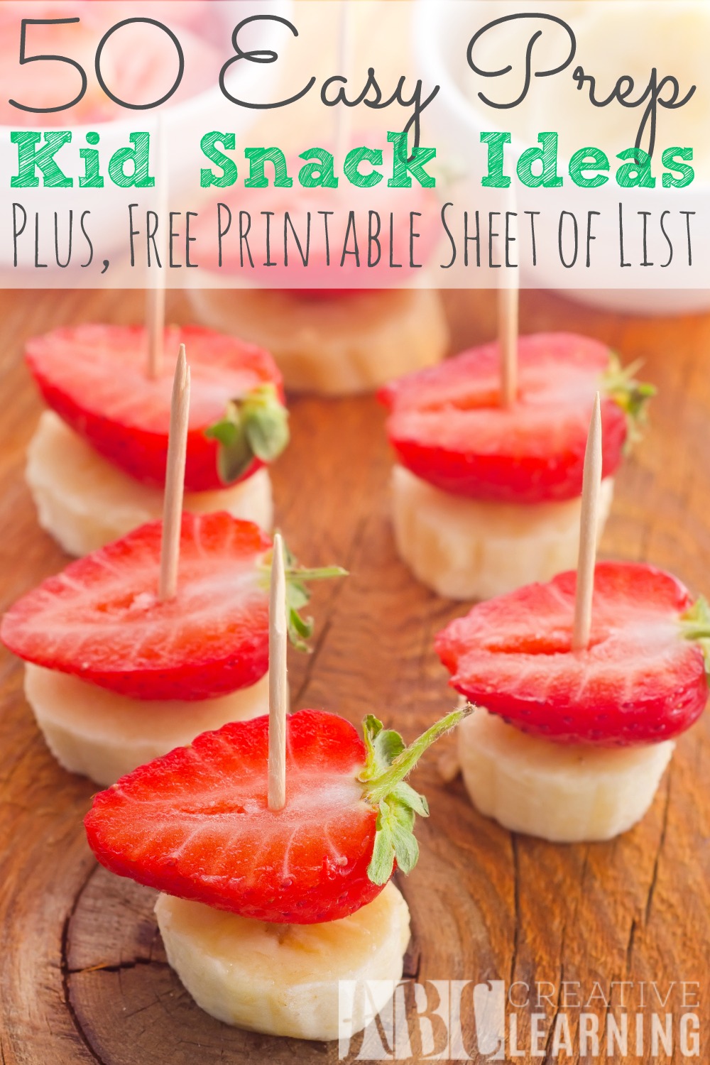 50 Easy Prep Kid Snack Ideas + Printable | Peanut Free Ideas - simplytodaylife.com