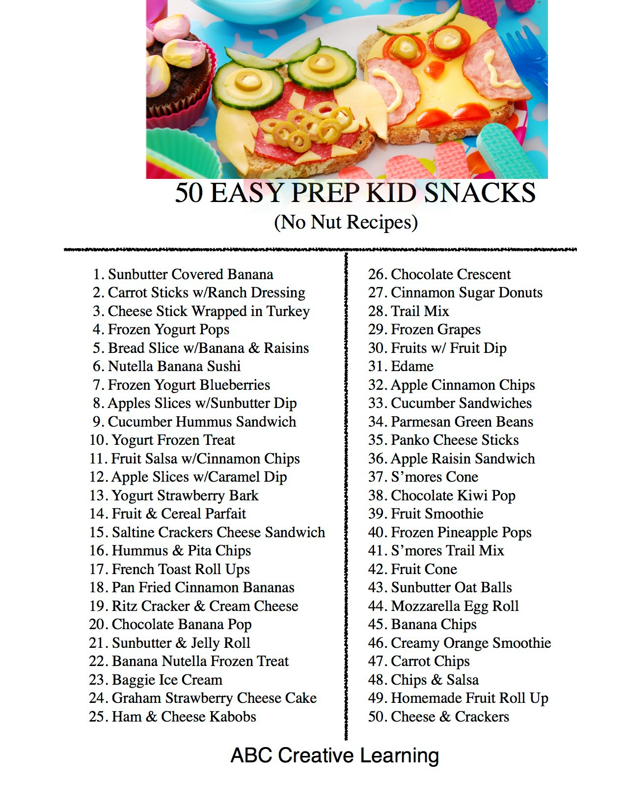 41 Easy, Fun Healthy Snack Ideas For Kids