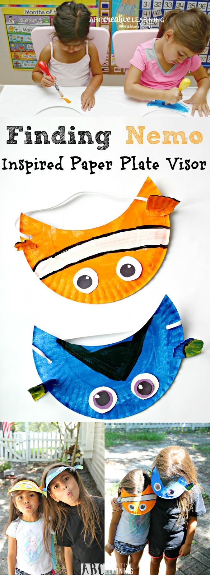 Finding Nemo Inspired Paper Plate Visor Hat for Kids - abccreativelearning.com