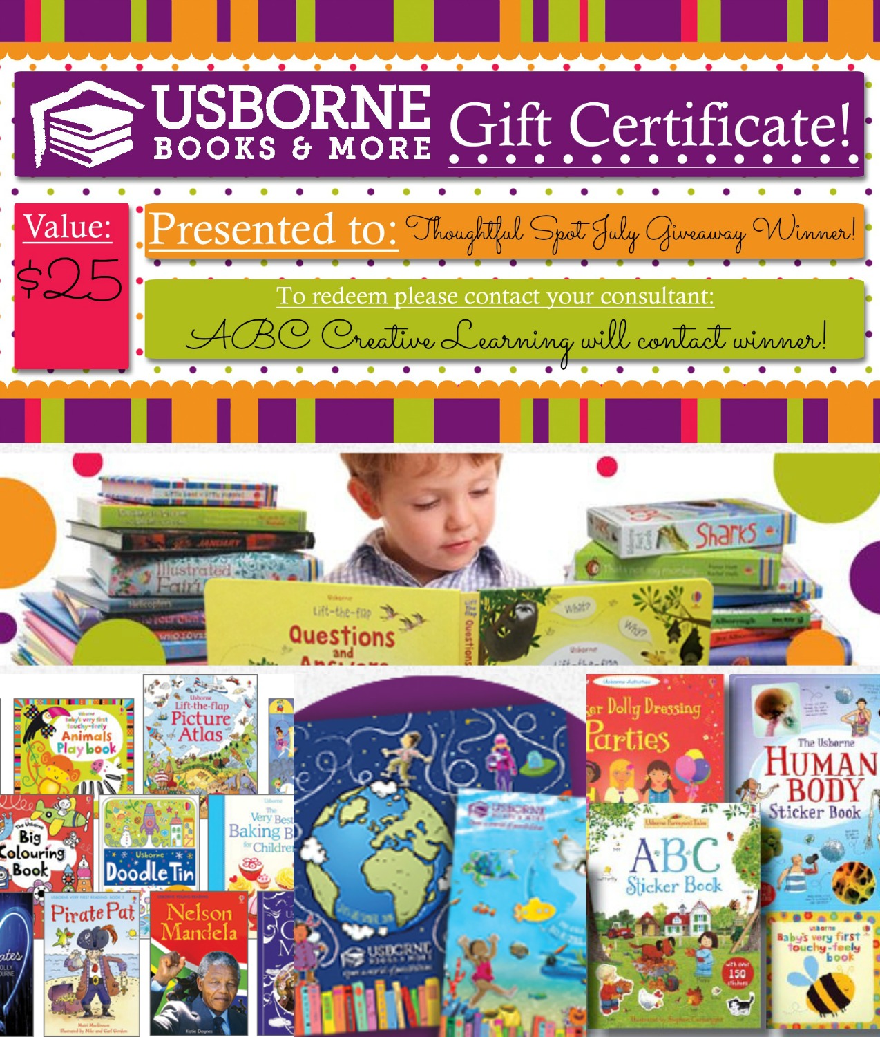 Thoughtful Spot Weekly Blog Hop Reading Giveaway from ABC Creative Learning