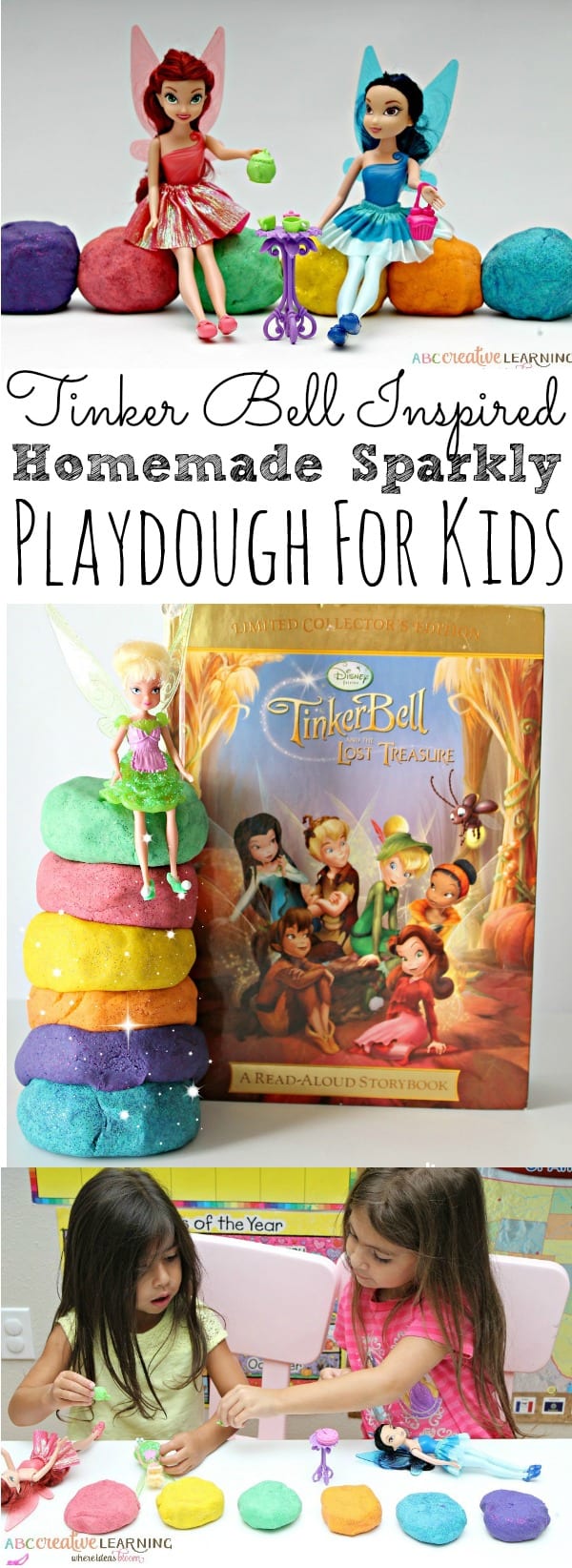 Tinker Bell Inspired Homemade Sparkly Playdough For Kids