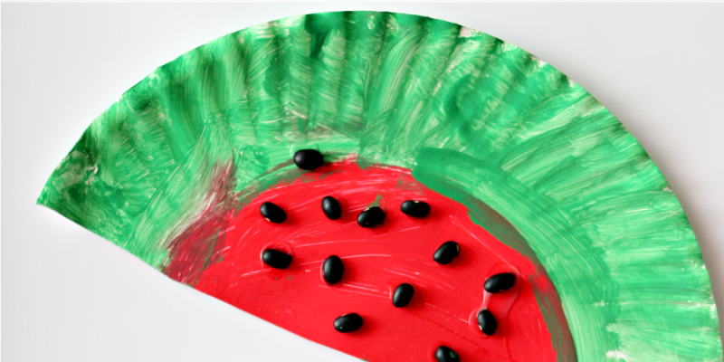 Easy Paper Plate Watermelon Craft