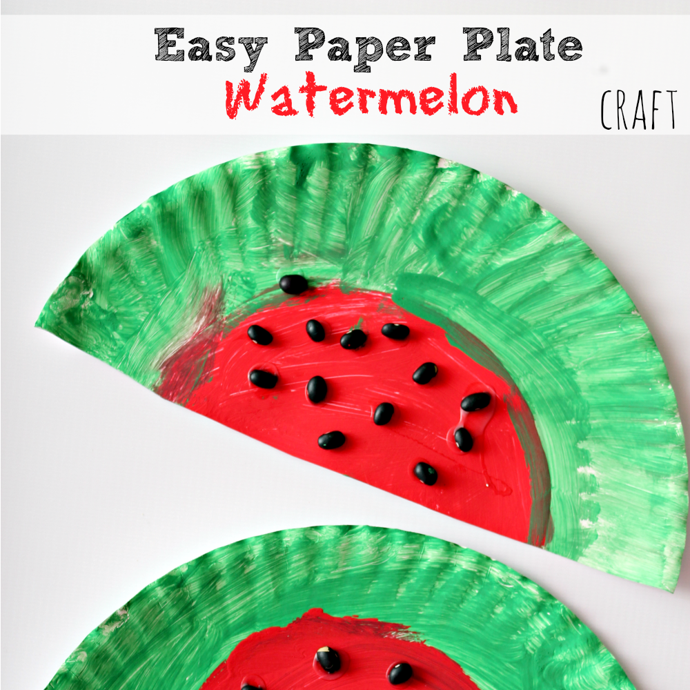 Paper Plate Watermelon - Paper Plate Crafts - Easy Peasy and Fun