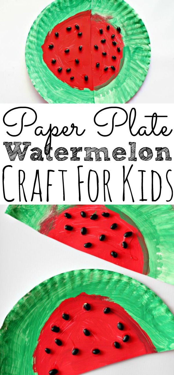 Easy Paper Plate Watermelon Craft