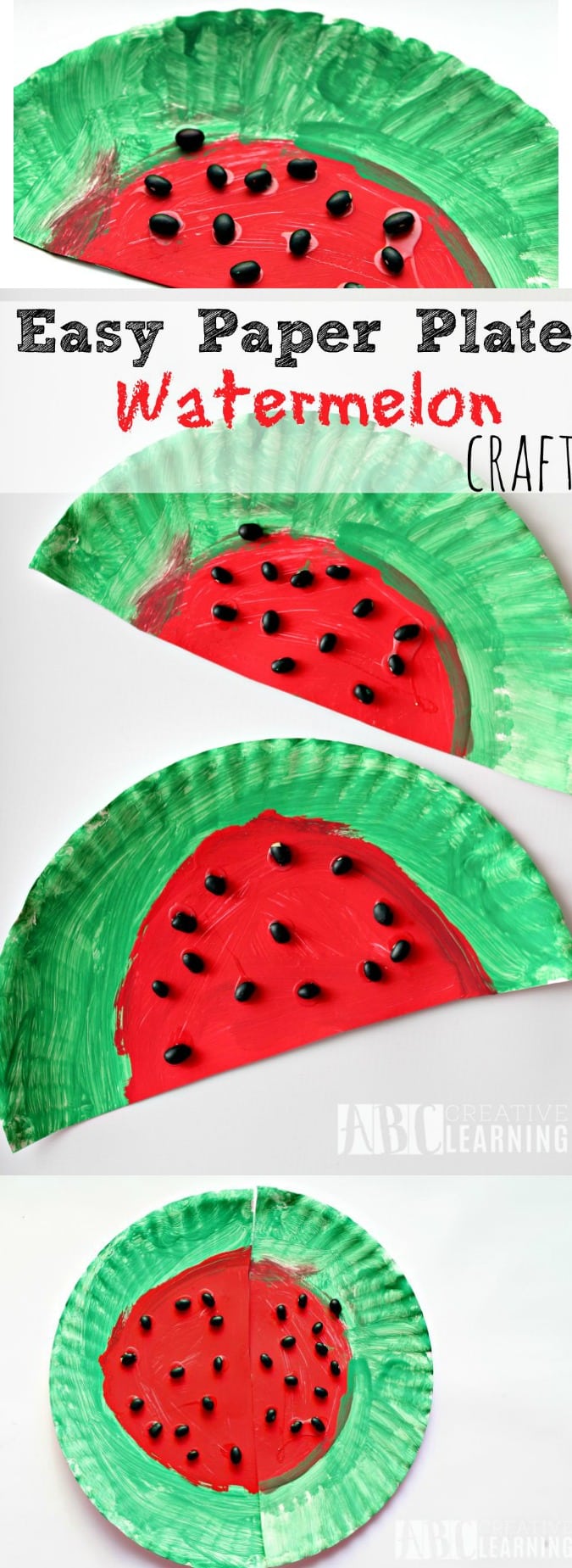 Easy Paper Plate Watermelon Craft - simplytodaylife.com