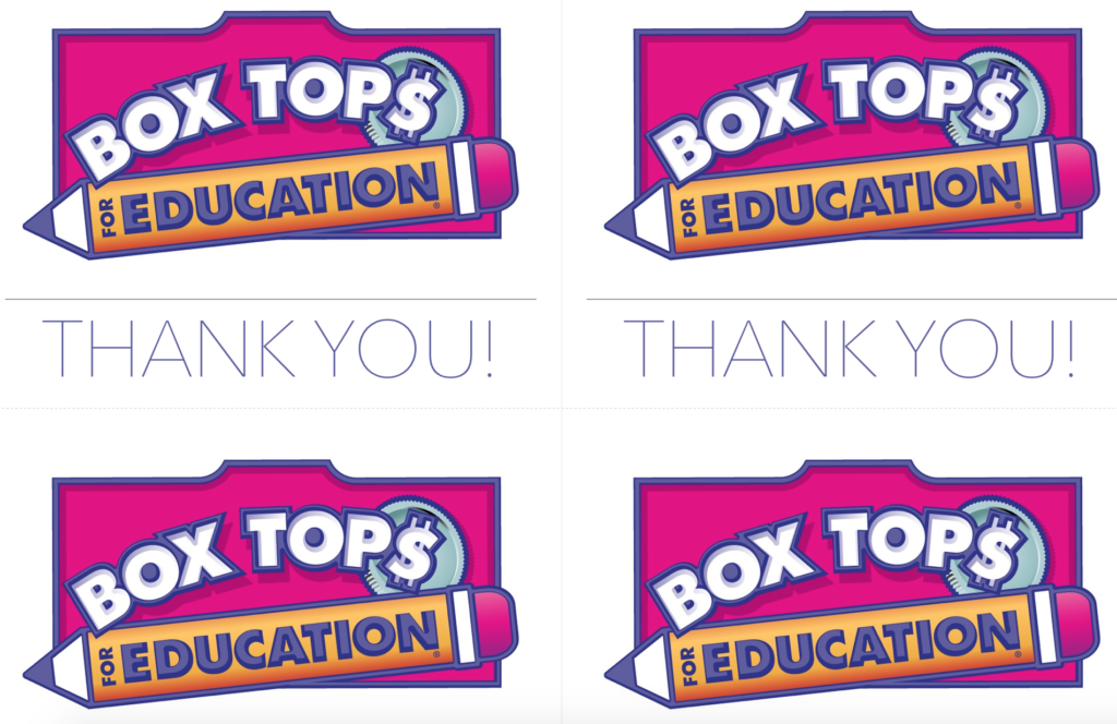 Box Tops Thank you Notes