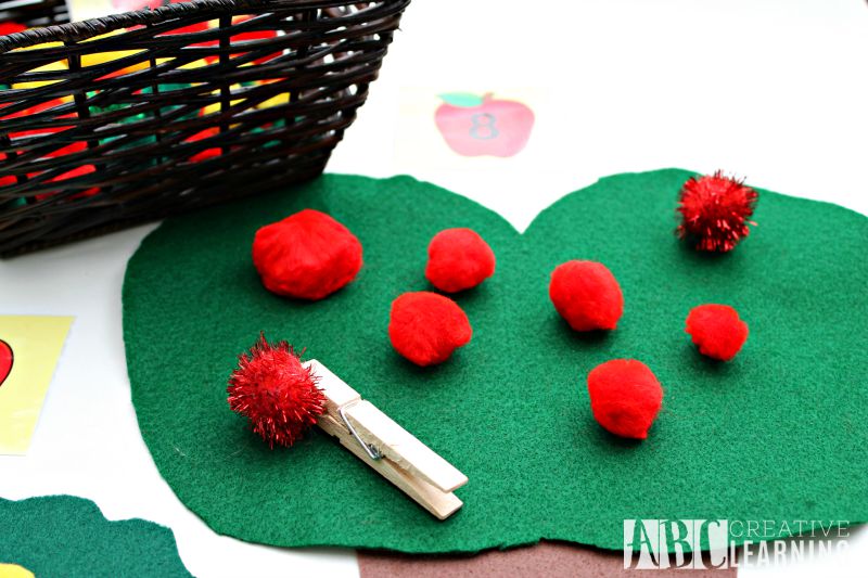 DIY Felt Apple Counting and Fine Motor Skills Activity Apple Tree