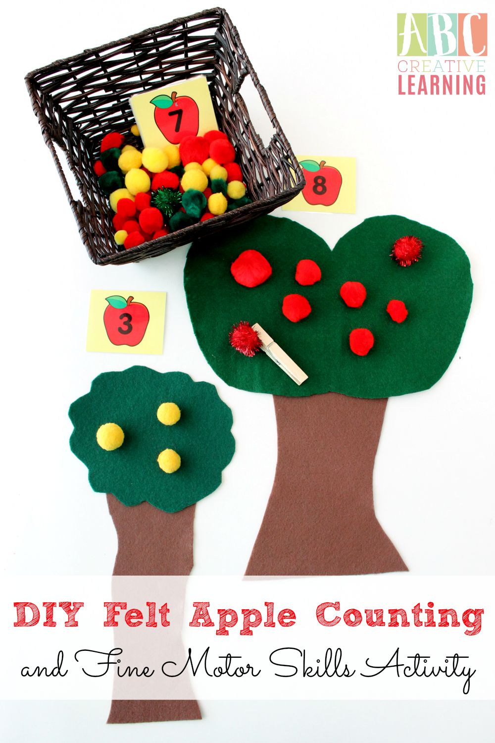 DIY Felt Apple Counting and Fine Motor Skills Activity