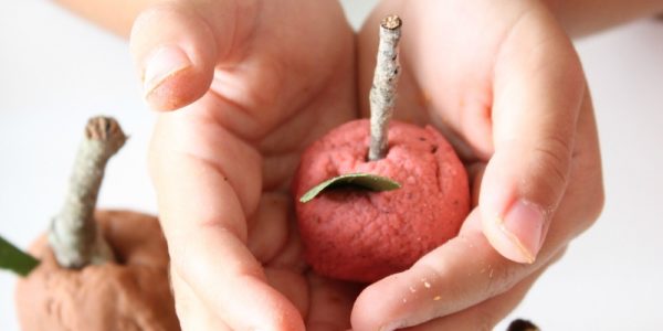 Homemade Fall Playdough Recipe apples