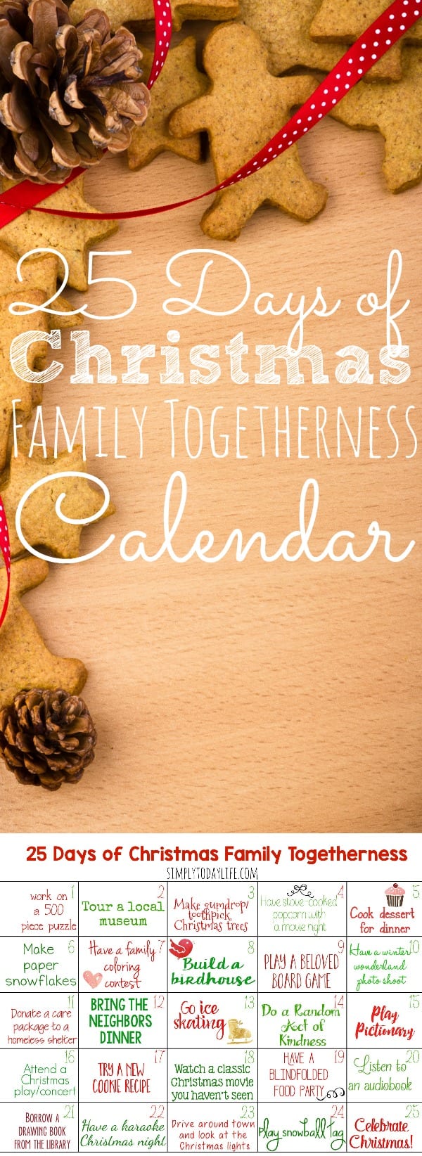 25 Days of Christmas Activities & Printable Activity Calendar