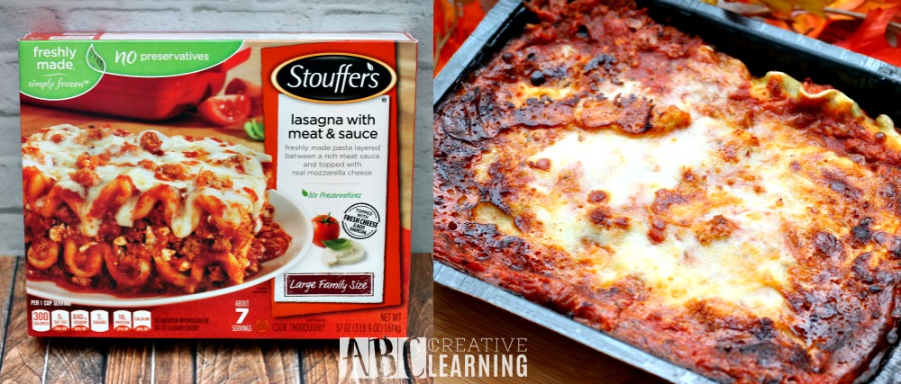 Easy Cheesy Garlic Pull Apart Bread and NESTLÉ® STOUFFER’S® Family Size Entreés lasagna meal