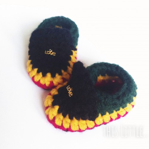 Booties inspired by Bob Marley. (Photo: Mitucha Ford) thislittle.boutique