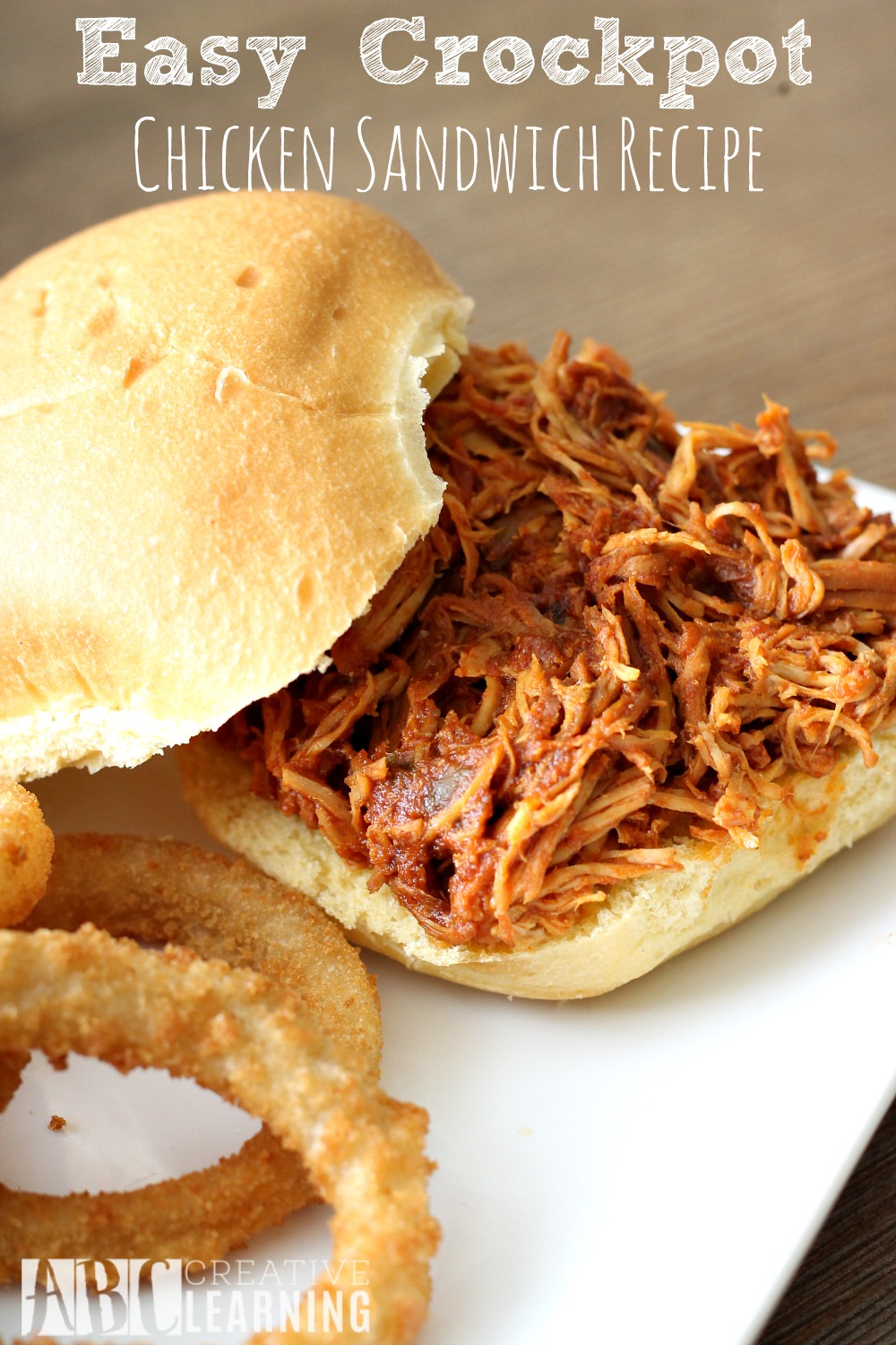 Easy Crockpot Chicken Sandwich