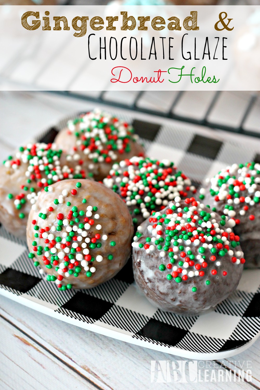 Gingerbread and Chocolate Glazed Donut Holes