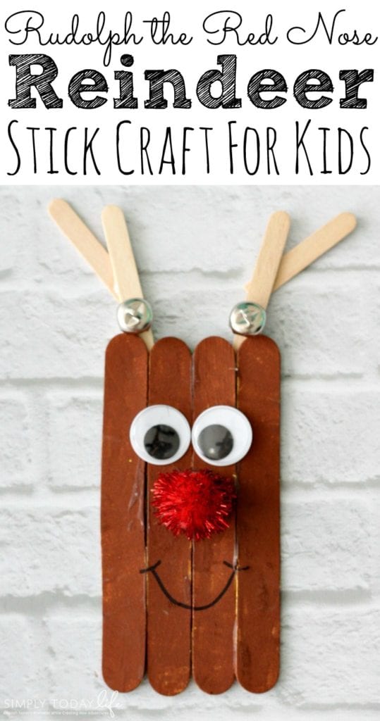 Rudolph the Red Nose Reindeer Popsicle Craft For Kids