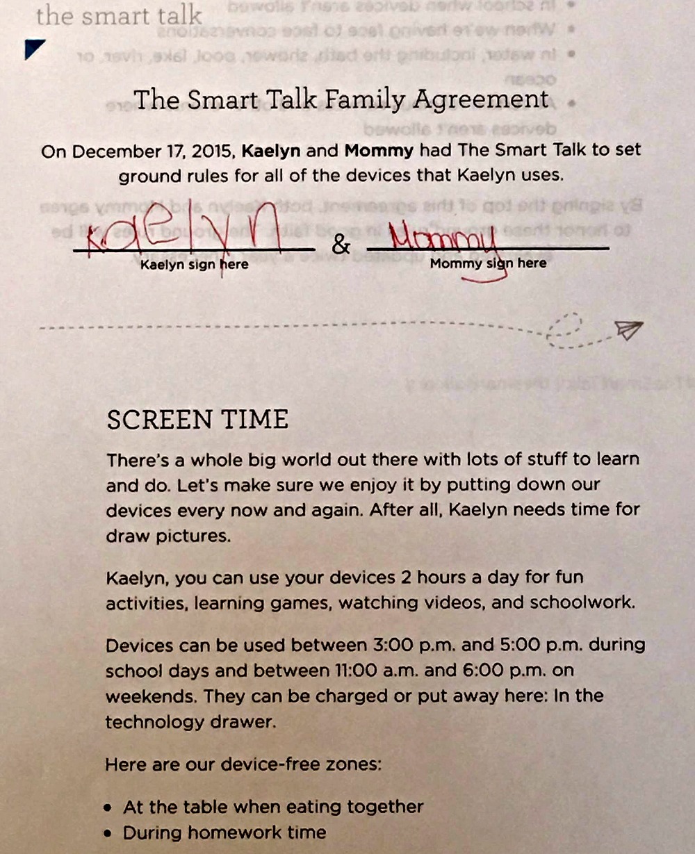 Talking Technology With Your Kids Contract