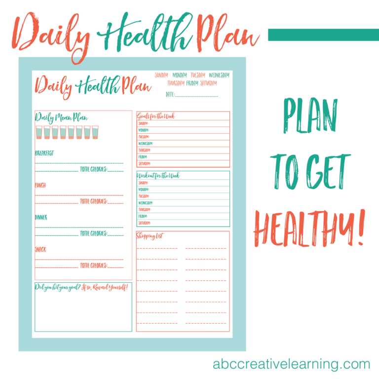 Daily Health Plan Printable