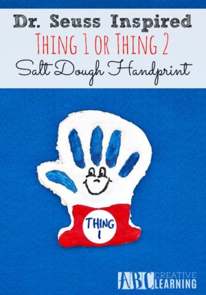 Dr. Seuss Craft Thing 1 and Thing 2 Salt Dough Handprint