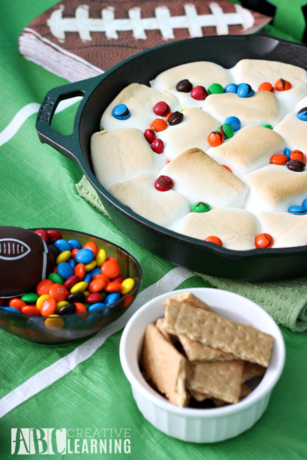 Family Friendly Themed Football Party M&M's Smores