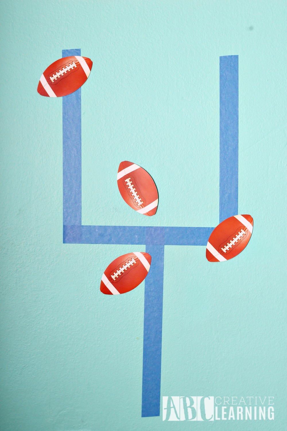 Family Friendly Themed Football Party Pin the Football on the Goal